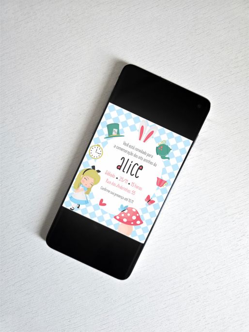 CONVITE DIGITAL ALICE NO PAÍS DAS MARAVILHAS