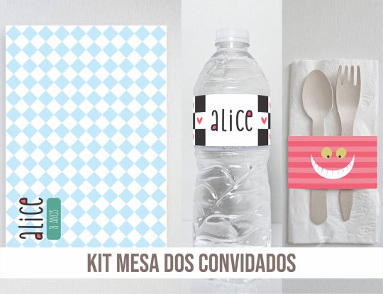 KIT MESA DOS CONVIDADOS ALICE NO PAÍS DAS MARAVILHAS